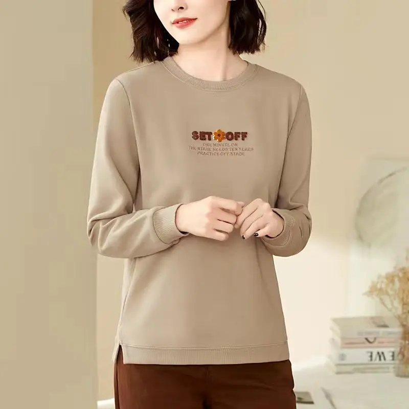 Primavera autunno lanterna manica lunga abbigliamento donna Pullover girocollo stampa geometrica lettera Casual elegante felpe con cappuccio top