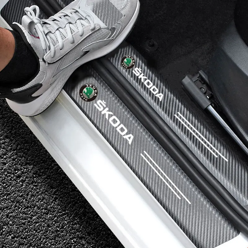 Naklejki samochodowe, listwy ochronne progów drzwi przed zarysowaniami do Skoda Octavia 3 2 Superb 3 Kodiaq Superb Fabia Kamiq Karoq, akcesoria