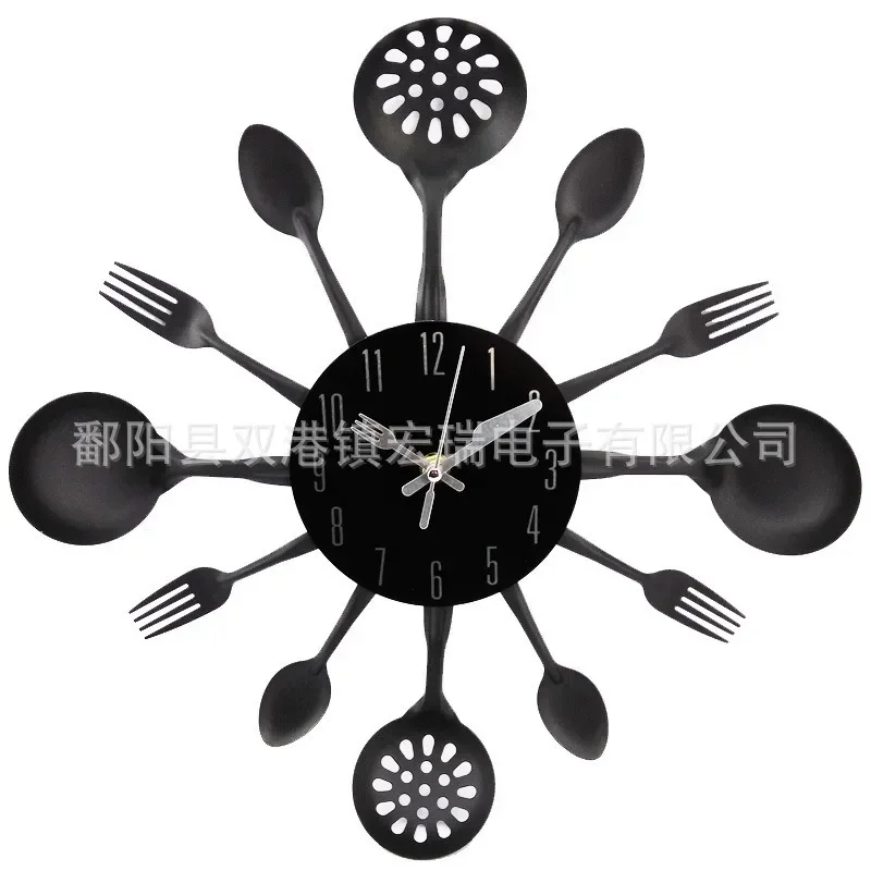 Kitchen Spoon Fork Clock Silent Wall Clock Living Room Decor Mediterranean Style Home Decoration WY72401