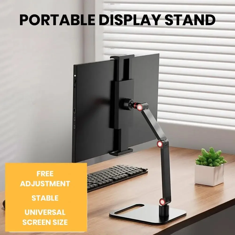 Portable Display Support Universal 17.3-inch Portable Monitor Display Bracket 360-degree Adjustable External Vertical for Office