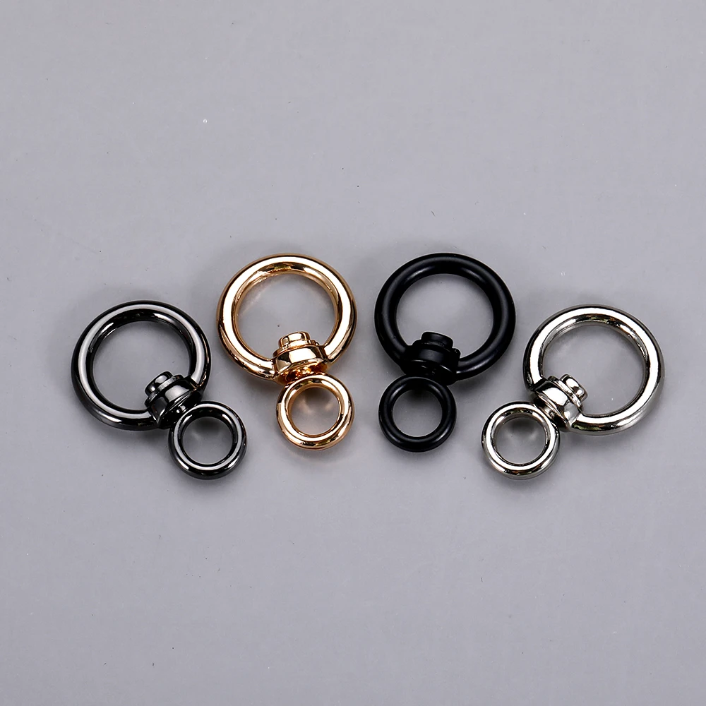 5pcs Round Connector Double-ring Rotatable Keychain Accessories for DIY Car Keychain Making Key Rings Multifunctional Ring