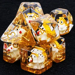 round corner resin dice, polyhedral Fox dice