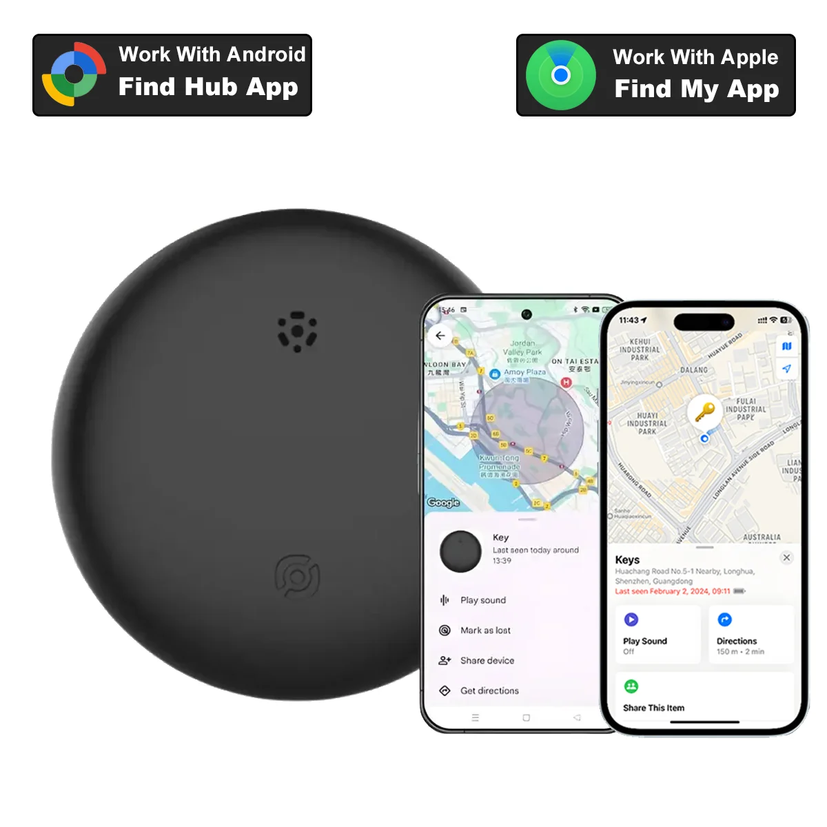 جهاز تتبع صغير بنظام تحديد المواقع لنظام Android Find Hub Item Finder حقيبة الدراجة علامة الهواء المقتفي لـ Apple Find My APP جهاز تعقب بلوتوث الذكي