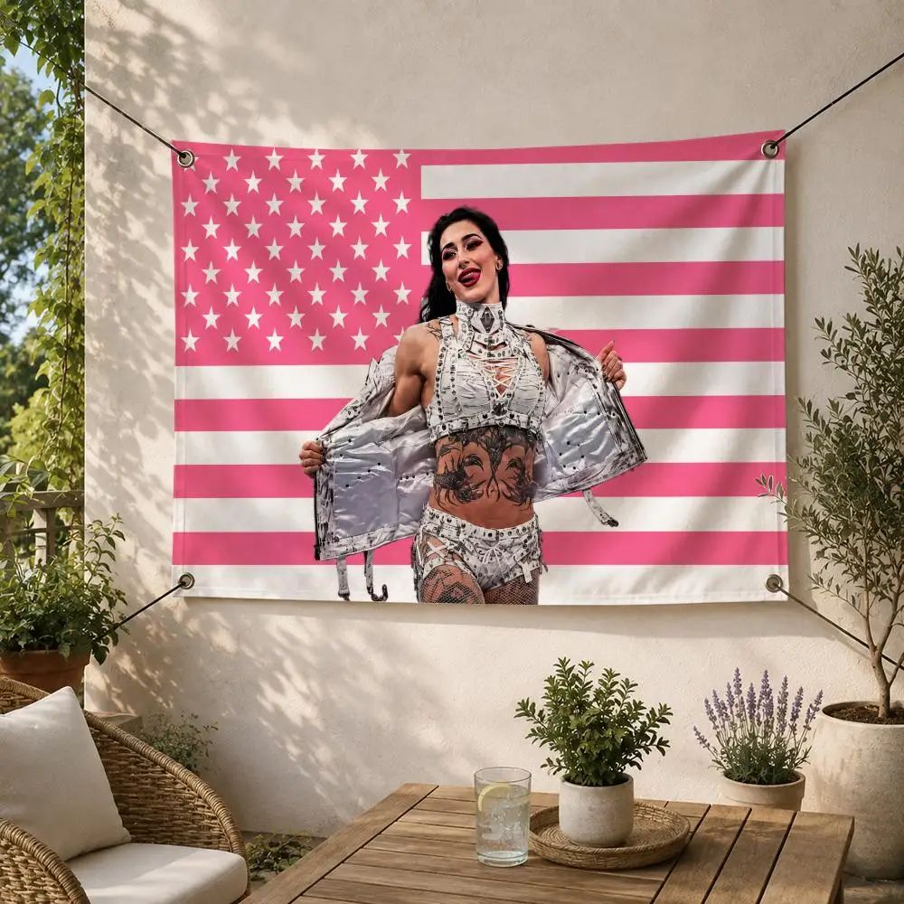 Powerful Fierce Wrestler Rhea Flags Decorative Flag Banner for Outdoor Garden Yard Camping Party Home Wall Hanging Decor