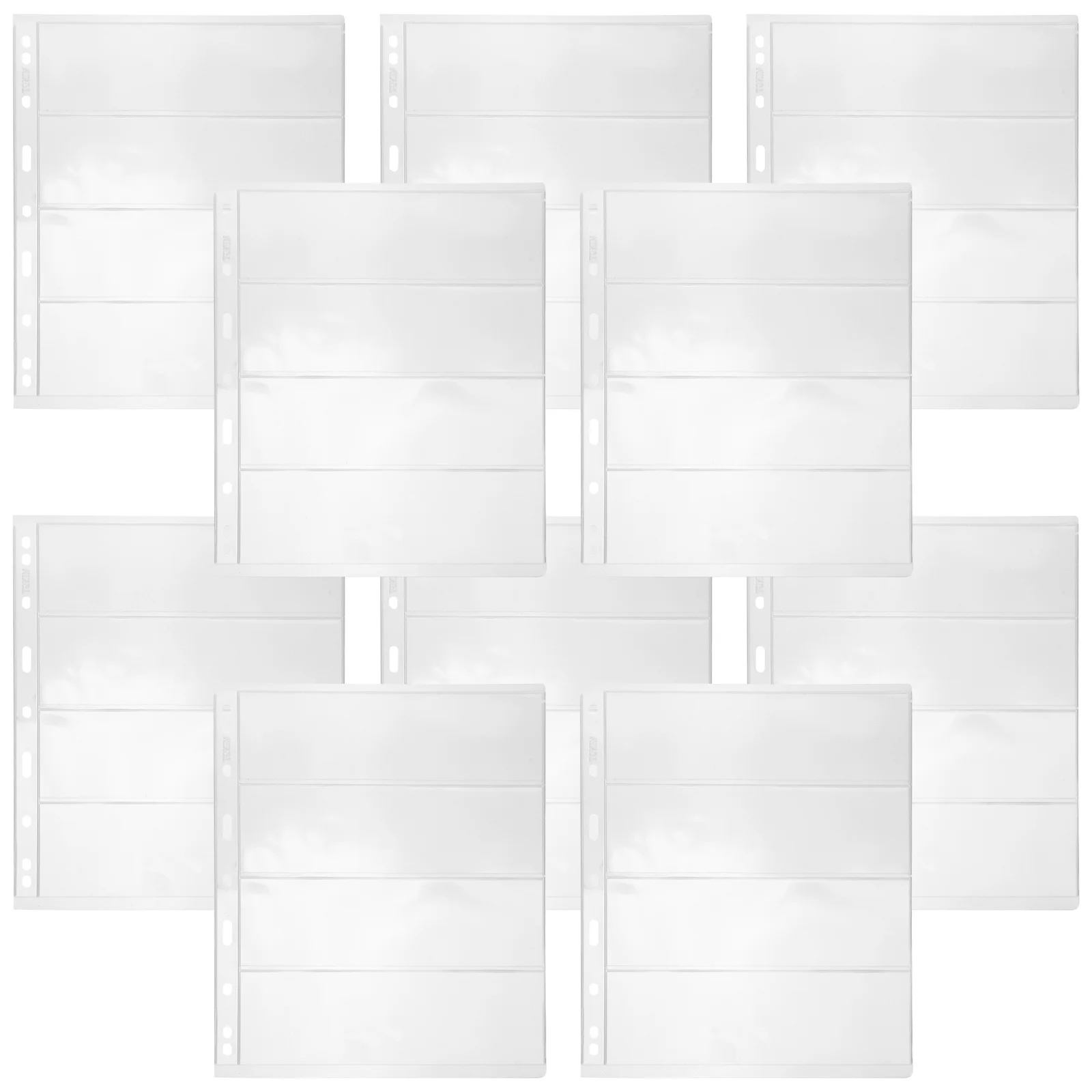 

20 Sheets Stamp Collection Album Pages Transparent Organizer for Stamps Paper Money Coins Items Storage Solutions