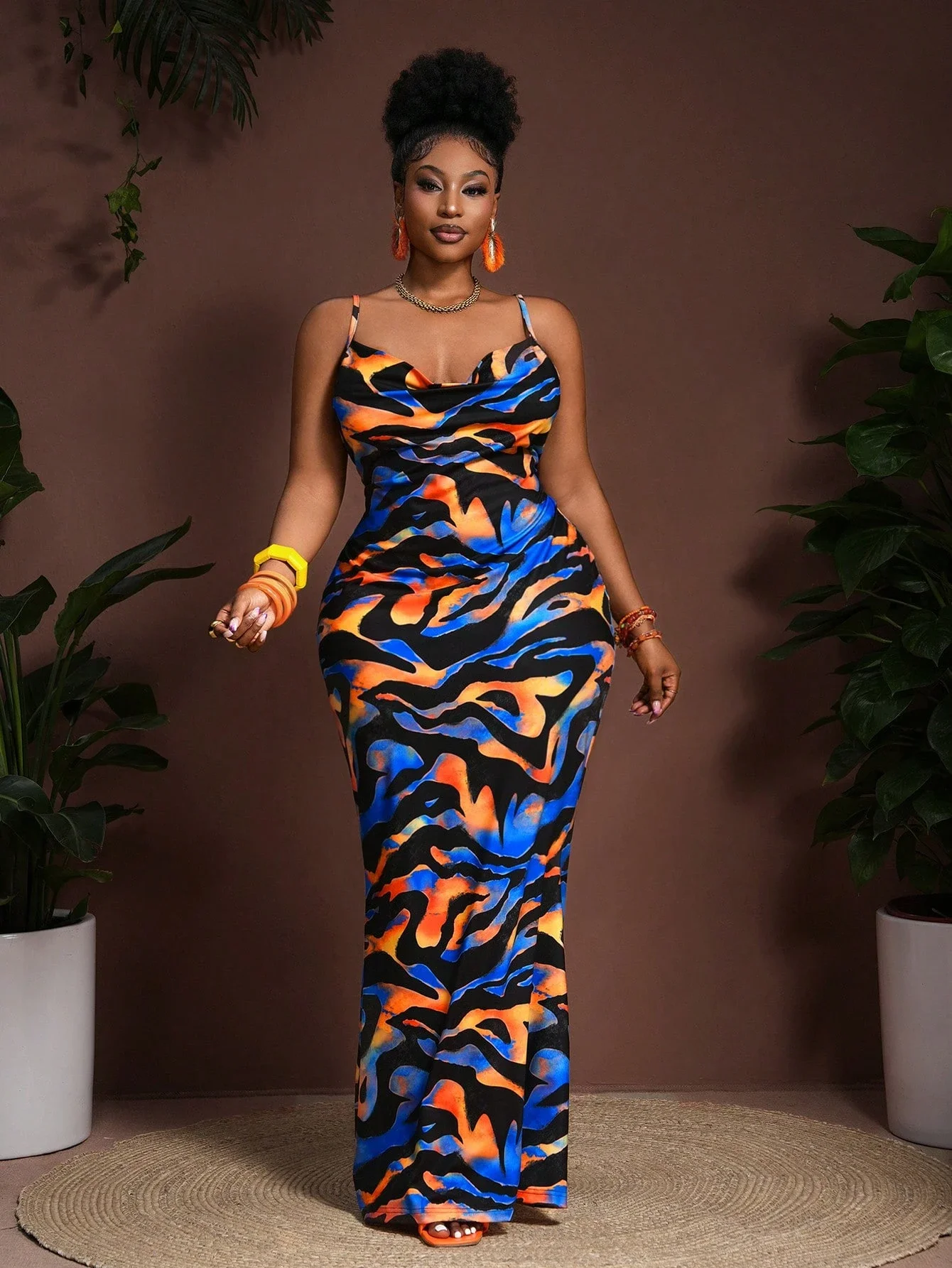 

Женское платье макси без рукавов с животным принтом для пляжа, музыкального фестиваля, летнего отдыха