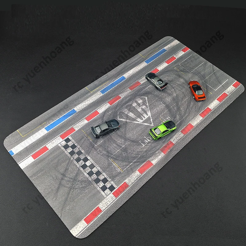 1PCS 60x30cm 레이싱 드리프트 매트 시뮬레이션 레이싱 트랙 장면 마우스 패드 장식 오너먼트 촬영 소품 (1/64 스케일 자동차 모델용)