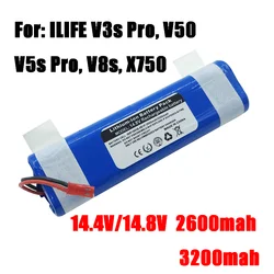 Laudation 14.8V2600mAh Battery 14.4V For ILIFE V3s Pro, V50, V5s Pro, V8s, X750, For ZACO V3, V40, V5s Pro, V5x