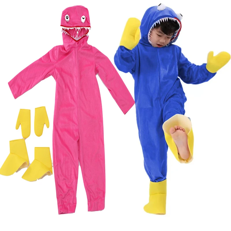 Worst Mond Monster Huggi Wuggi Cosplay Kostuums Spelen Games Kigurumi Fluffy Anime Jumpsuit Capuchon Voor Kinderen Halloween Feest