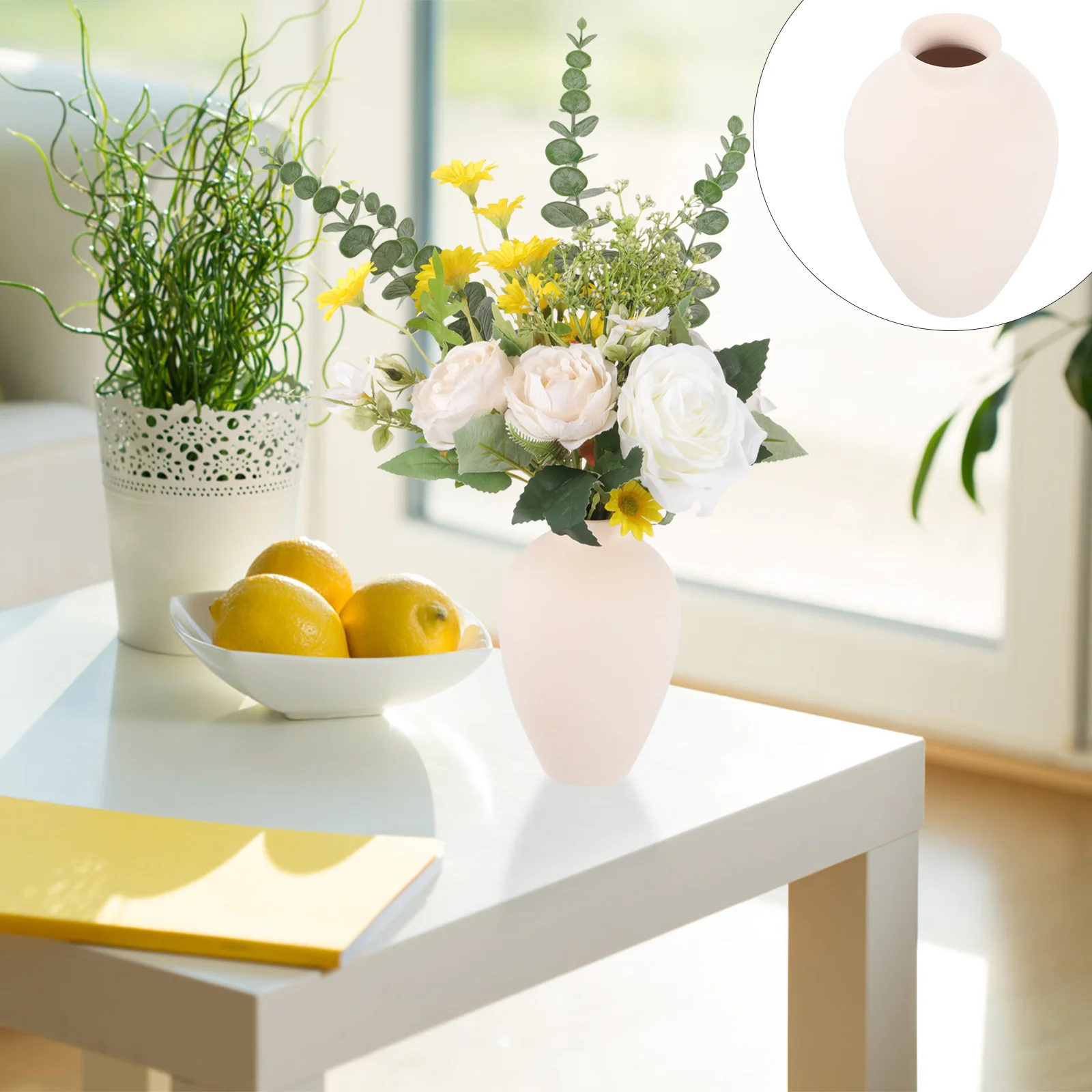 

Modern Ceramic Flower Vase White Nordic Style Suitable for Dry Flowers Home Decor Centerpiece Tabletop Bookshelf