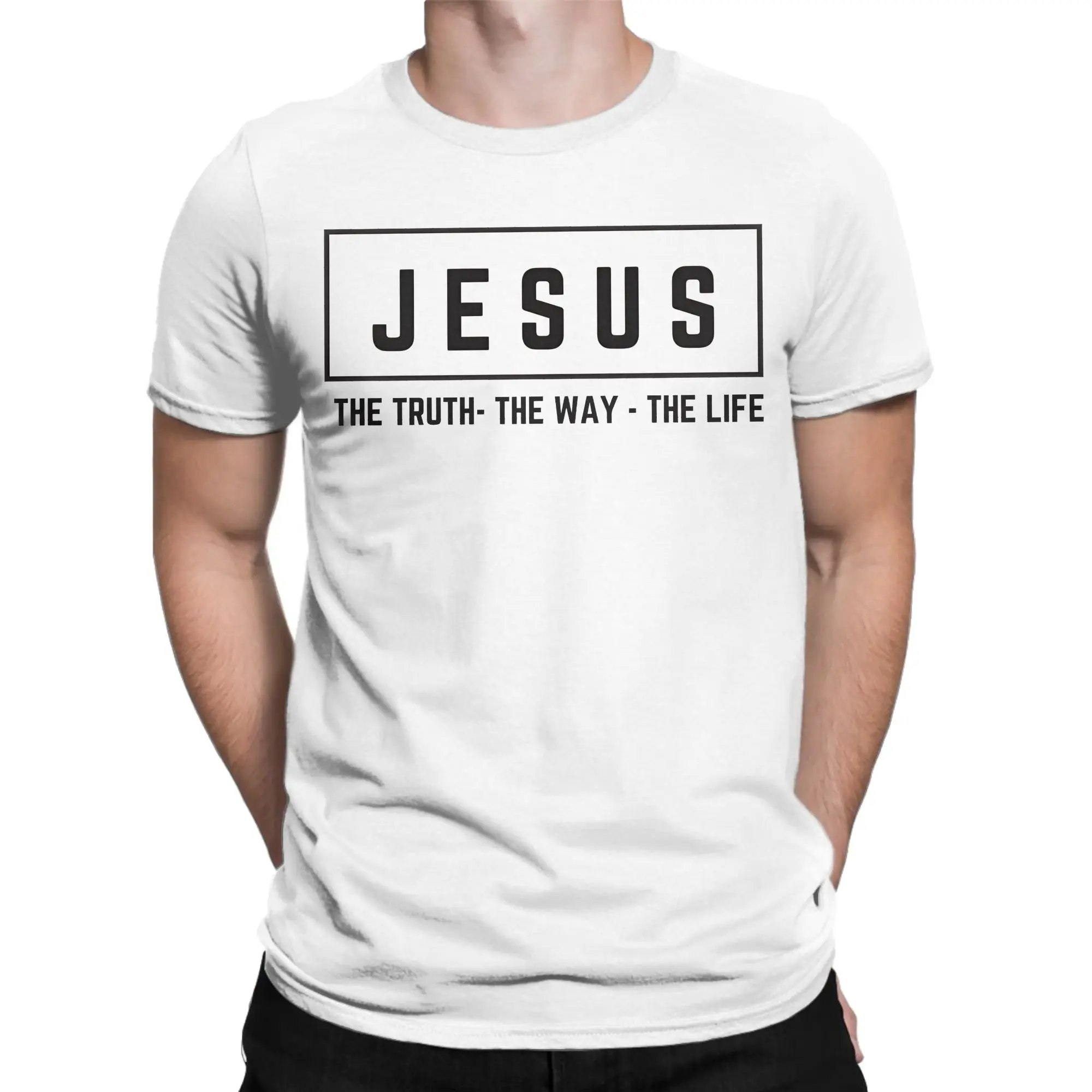 Camisetas JESUS the Way para hombre y mujer, camisetas vintage de Jesús, la verdad, el camino, la vida, camiseta de manga corta de algodón puro
