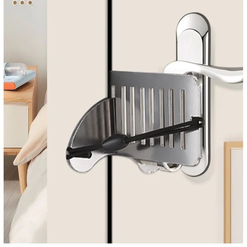 Stainless Steel Door Stop Lock Anti Theft Door Blocker Travel Hotel Safety Door Security Locker Anti Prying Door Stopper view 5