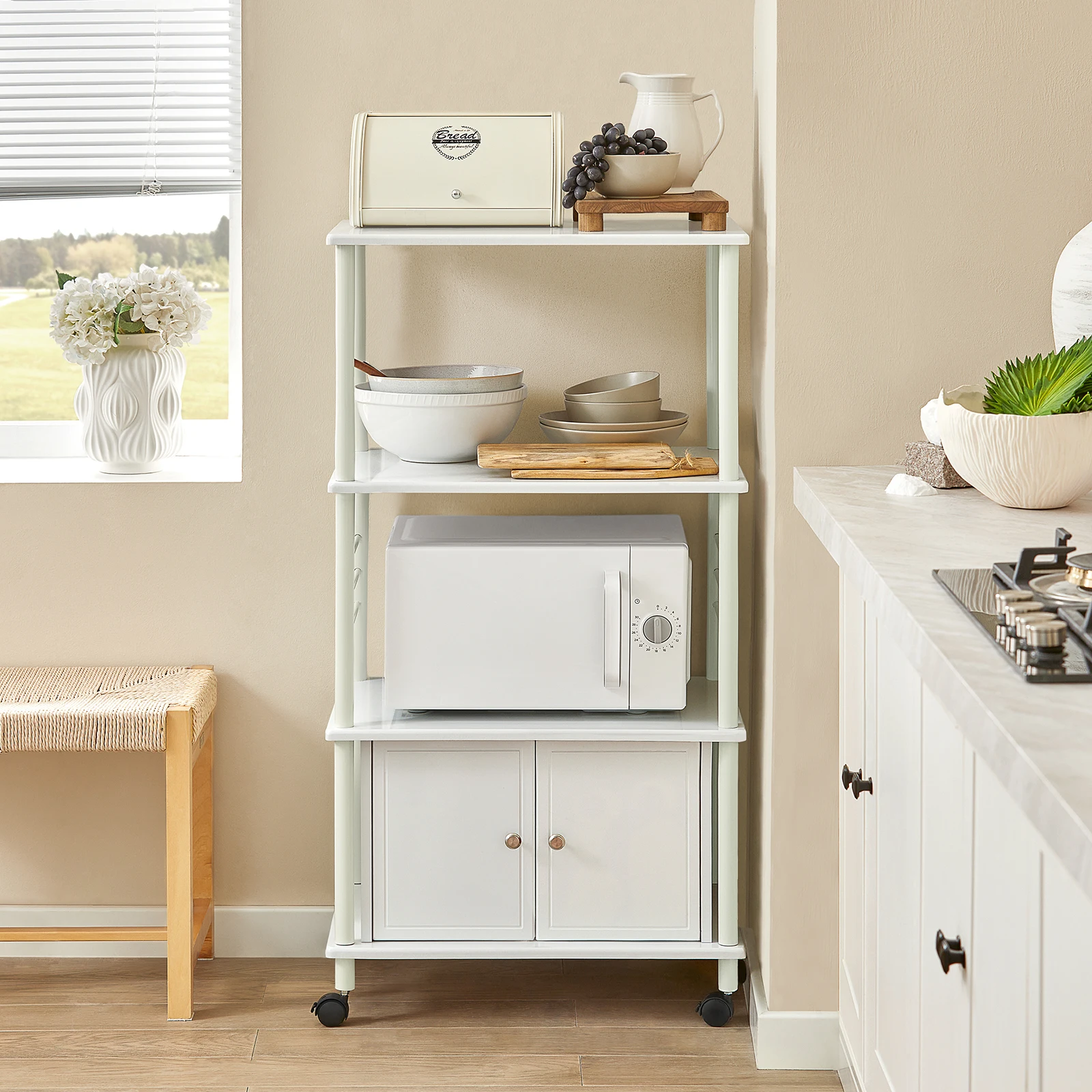 SoBuy FRG12-W Scaffale per carrello da cucina con ripiano da cucina in rotolo