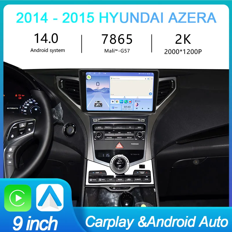 

MeiHua 9-дюймовый для Hyundai Azera 2014-2015, автомобильный радиоприемник, Android, мультимедийный видеоплеер, GPS CarPlay, авто 4G, беспроводной вертикальный экран