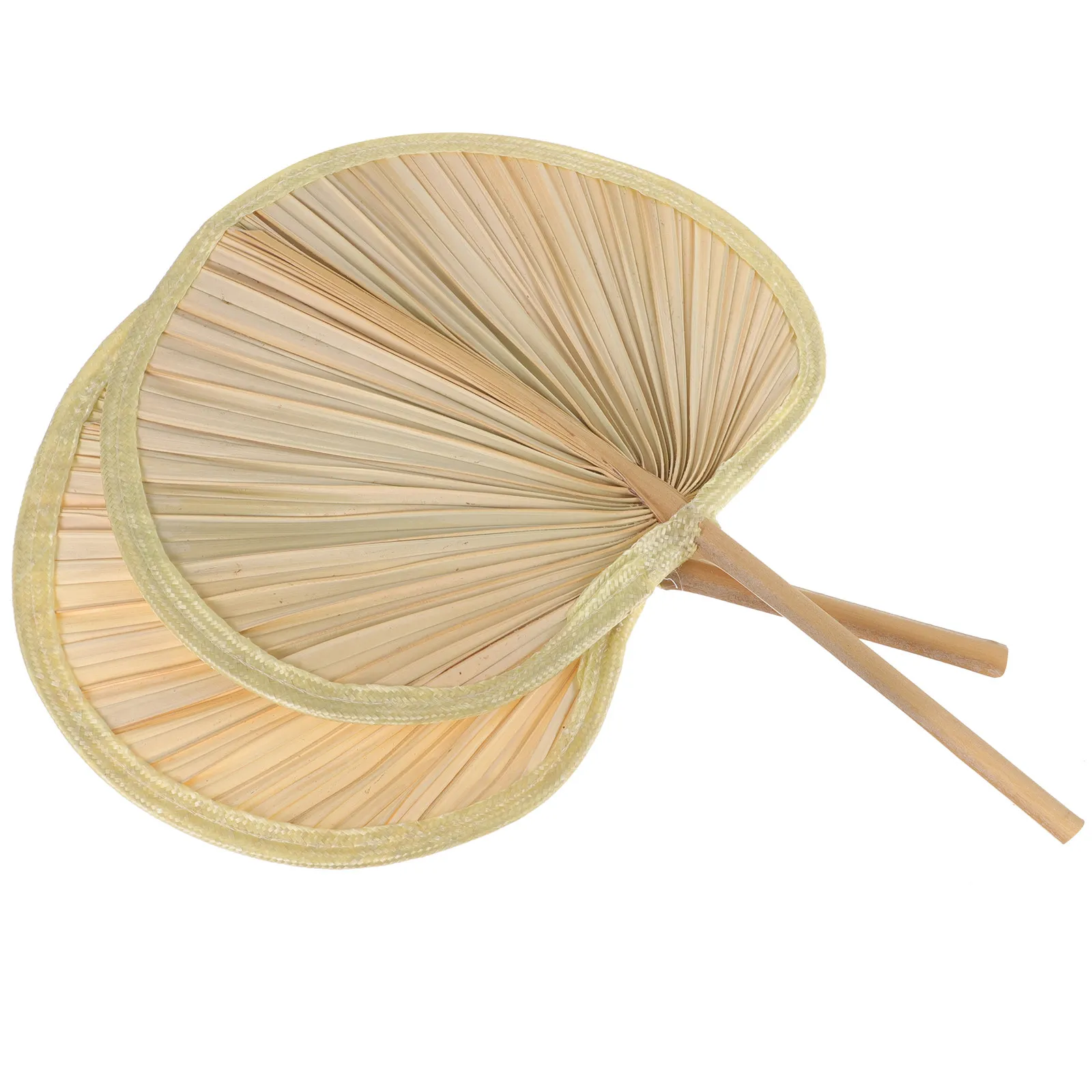 

2Pcs Handmade Banana Leaves Cooling Fans Handheld Lightweight Summer Fan for Outdoor Beach Party Wedding Decoration Natural Hand