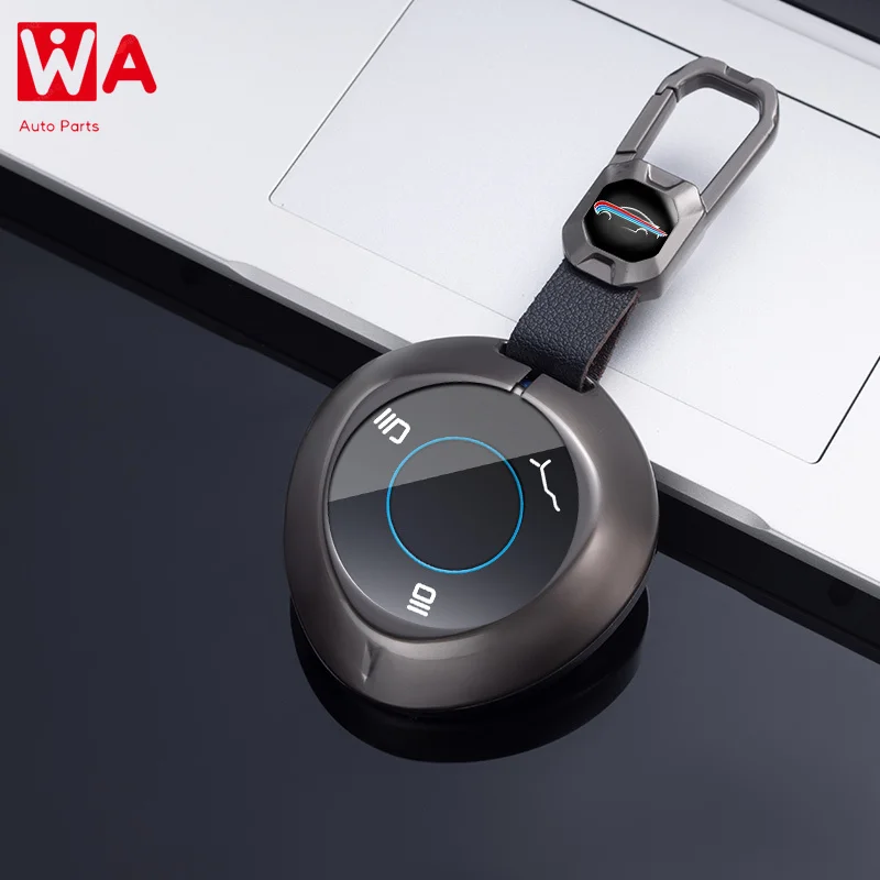 

For Neta V U Pro Hezhong Metal Zinc Car Smart Remote Key Case Fob Shell New Energy Vehicles Auto Keychain Interior Accessories