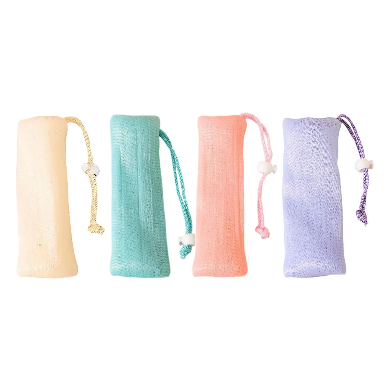สบู่ฟองถุงตาข่าย Exfoliating ตาข่ายสบู่สบู่ Saver กระเป๋าพร้อมสายรัดสําหรับโรงแรมเครื่องมือทําความสะอาดผิวหน้าชุดว่ายน้ําบ้าน