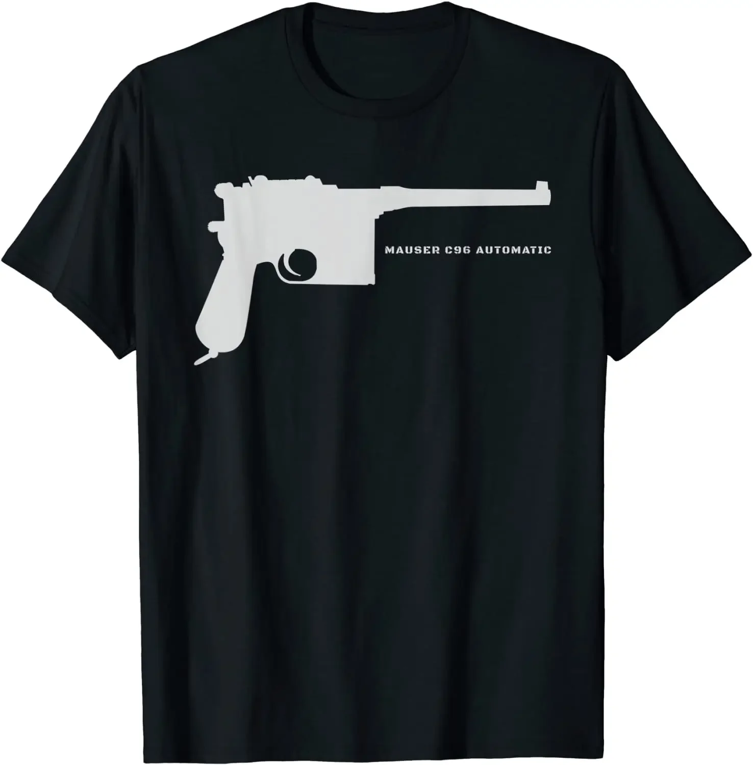 Mauser C96 Automatic WW1 German Pistol Gun Men T-Shirt Short Sleeve Casual 100% Cotton O-Neck Men Clothing