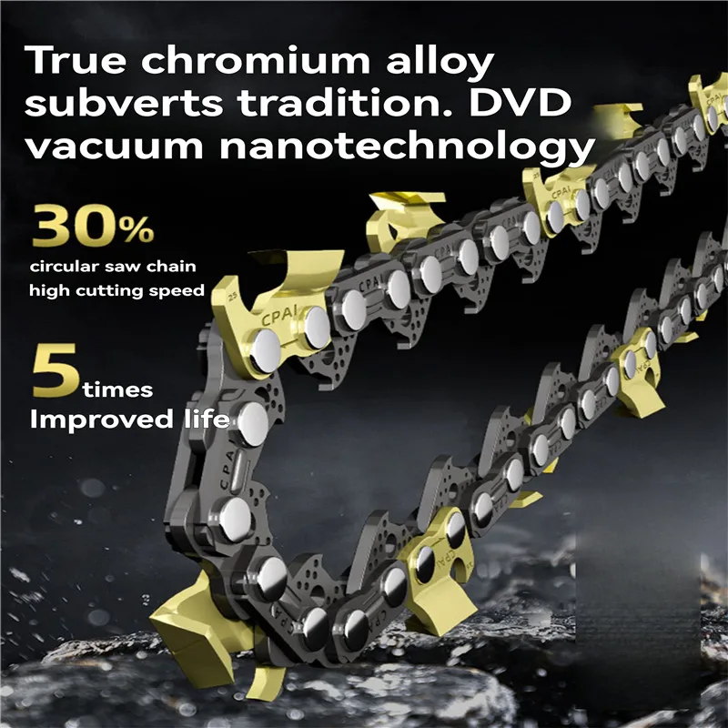 12/16인치 목공용 톱 체인 무선 전기톱 바 전기 충전식 톱날 벌목용 톱 체인 액세서리 체인