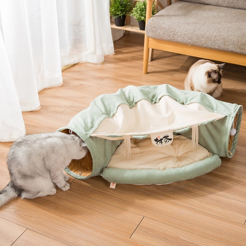 Soft Bed for Cat Tunnel Toys for Play Tunnel Durable Tube Summer Polyester Hideaway Crinkle Tunnel for Small Pet Drop Shipping