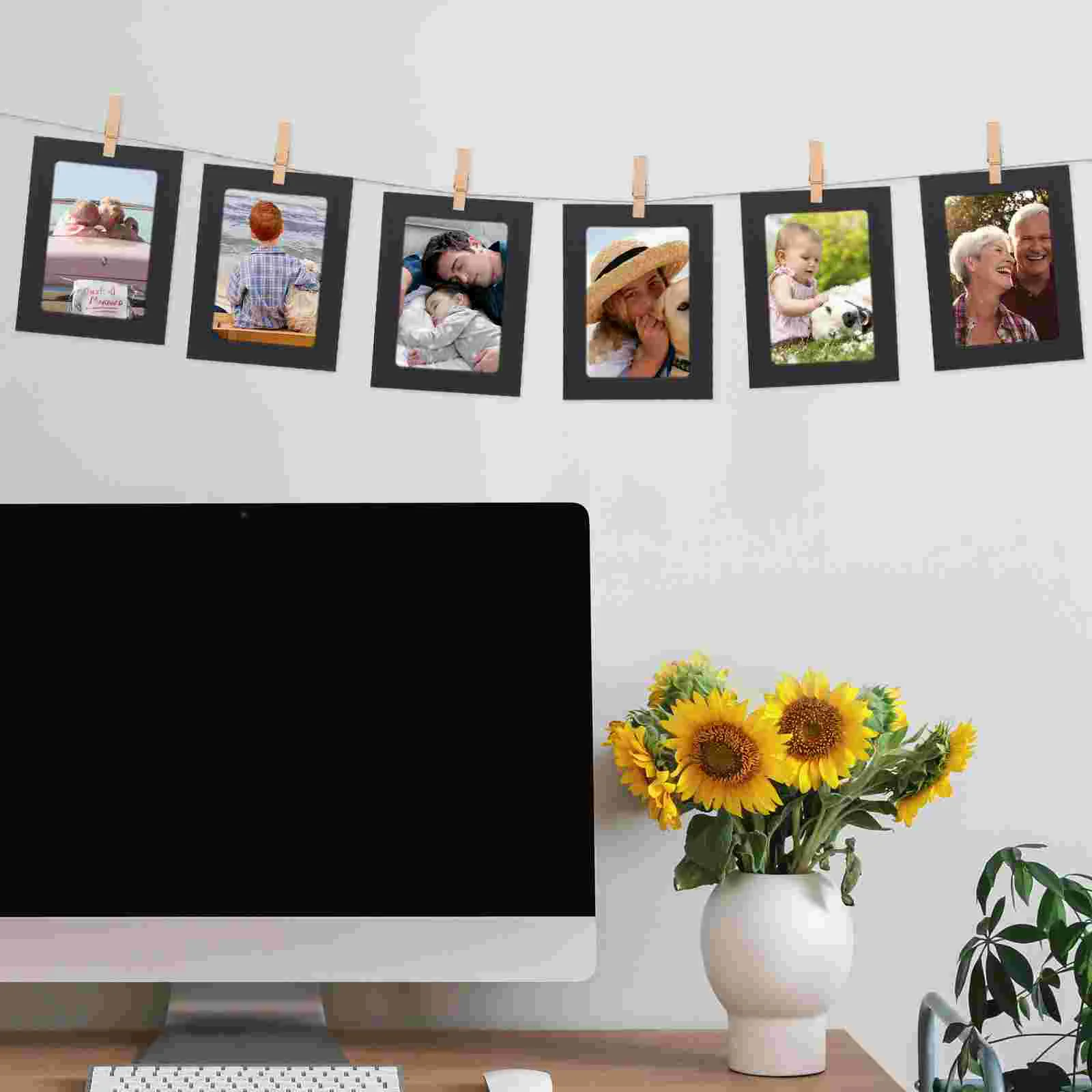 10 Pcs Photo Frame Paper Picture Hanger Frames Cercei 4x6 with Mat Clip Holders 8 Desk Blank