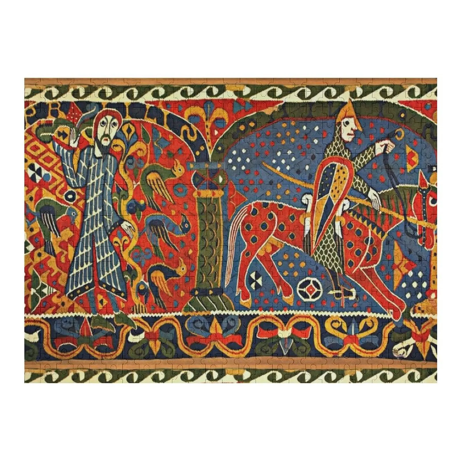 NORWEGIAN BALDISHOL TAPESTRY, Cavaleiro Medieval Cavalo Quebra-cabeça de Madeira Adultos Madeiras Para Adultos Brinquedos Personalizados Quebra-cabeça