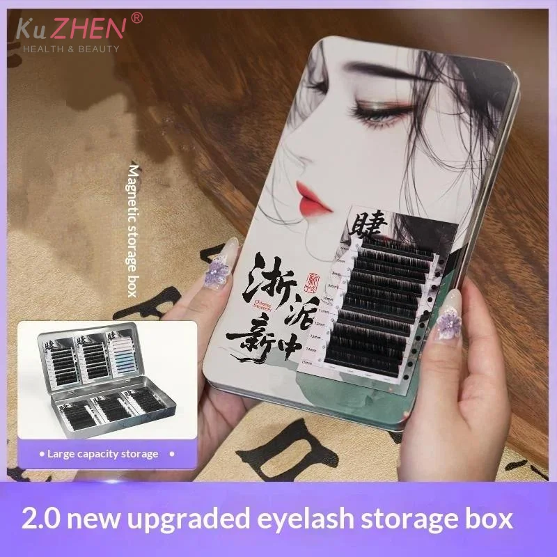 7Pcs Extended Magnetic Tray With Heightened Design Chinese Style Magnetic Eyelash Storage Case For 6-15mm False Eyelashes