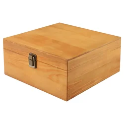 Case Wooden Storage Box Household Box Burr-Solid Gift Large Capacity Multiple Sizes Pine Retro Metal Lock