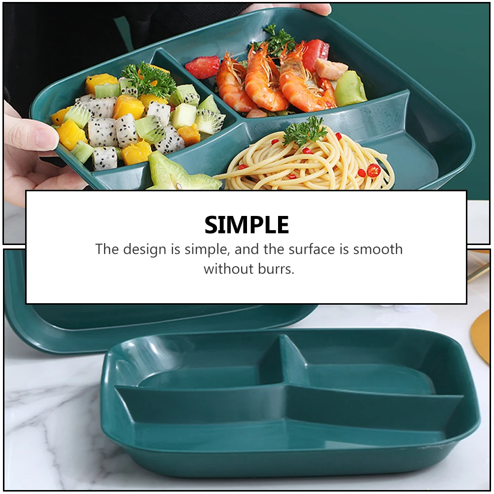 Fat Reducing Breakfast Plate 3 Grids Plastic Divided Dish Toddler Food Serving Set Home Hotel Safe Use Kitchen Western