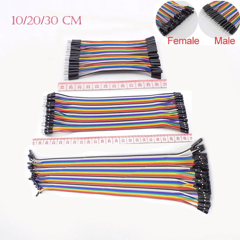 10/20/30cm 40PIN Jumper Wire Set Male to Female Pin Connecting Line Eclectic Breadboard Jumper Cable for PBC DIY Kit