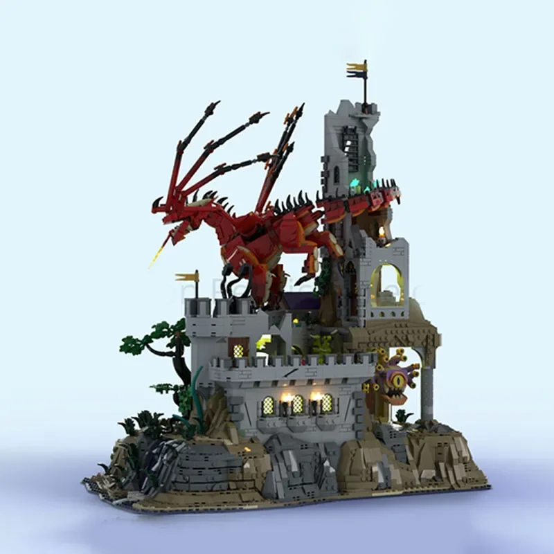 7392szt MOC Dungeons & Dragons: Tale Red Dragon (UPGRADE) Architecture Building Blocks Model Assembly Toy Children Festival Gift