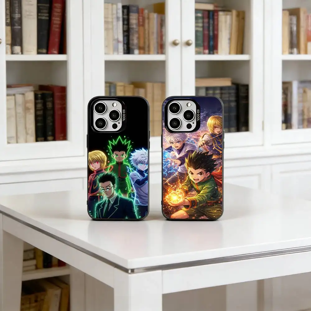 

Anime H-Hunter H-Hunter Phone Case For iPhone 17,16,15,14,13,12,11 Plus,Pro Max,XS,Colored Silver Plated Inside Cover