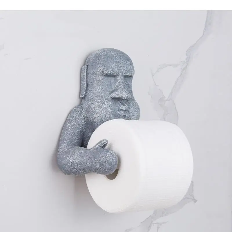 Resin Tissue Holder Napkin Box Toilet Wall Mounted Tissue Boxes Living Room Stone Statue Paper Towel Holder Home Decoration