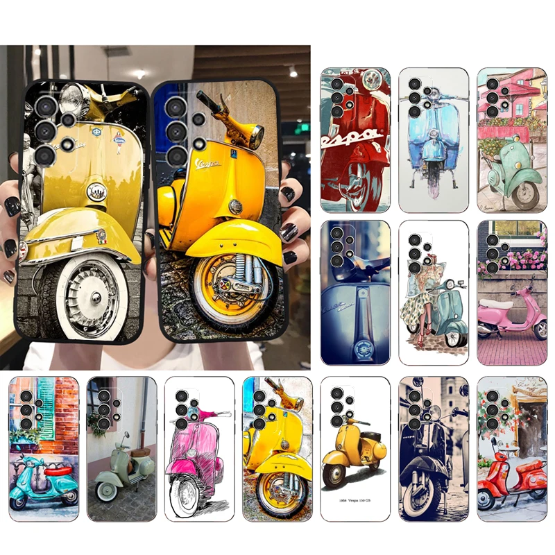 Vespa Motorcycle Phone Case For Samsung A73 A13 A14 A32 A71 A33 A52 A53 A72 A51 A22 A23 A34 A54 A52