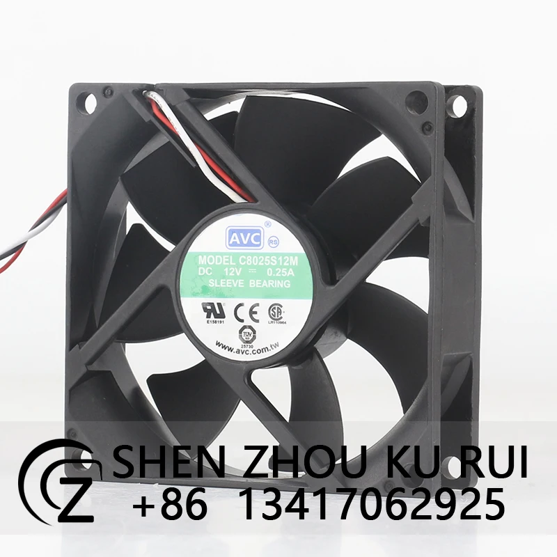 AVC 12V 0.25A speed measurement 8025 CPU Power Supply Chassis Super quiet C8025S12M coolingfan