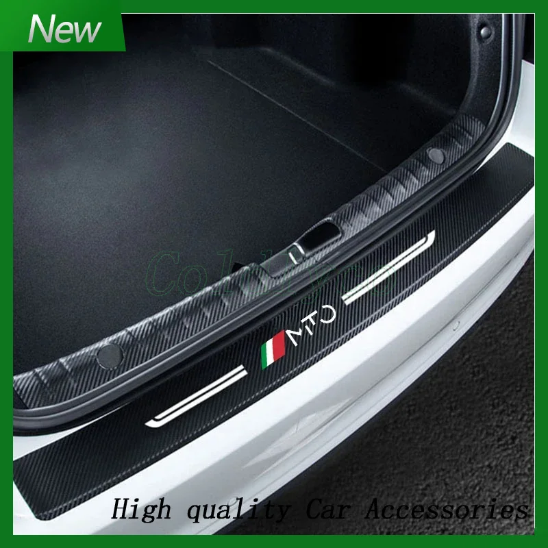Car Door Sill Anti-Scratch Threshold Stickers For MITO letter Logo Carbon Fiber Protective Trunk Sill Bumper Guard Strips