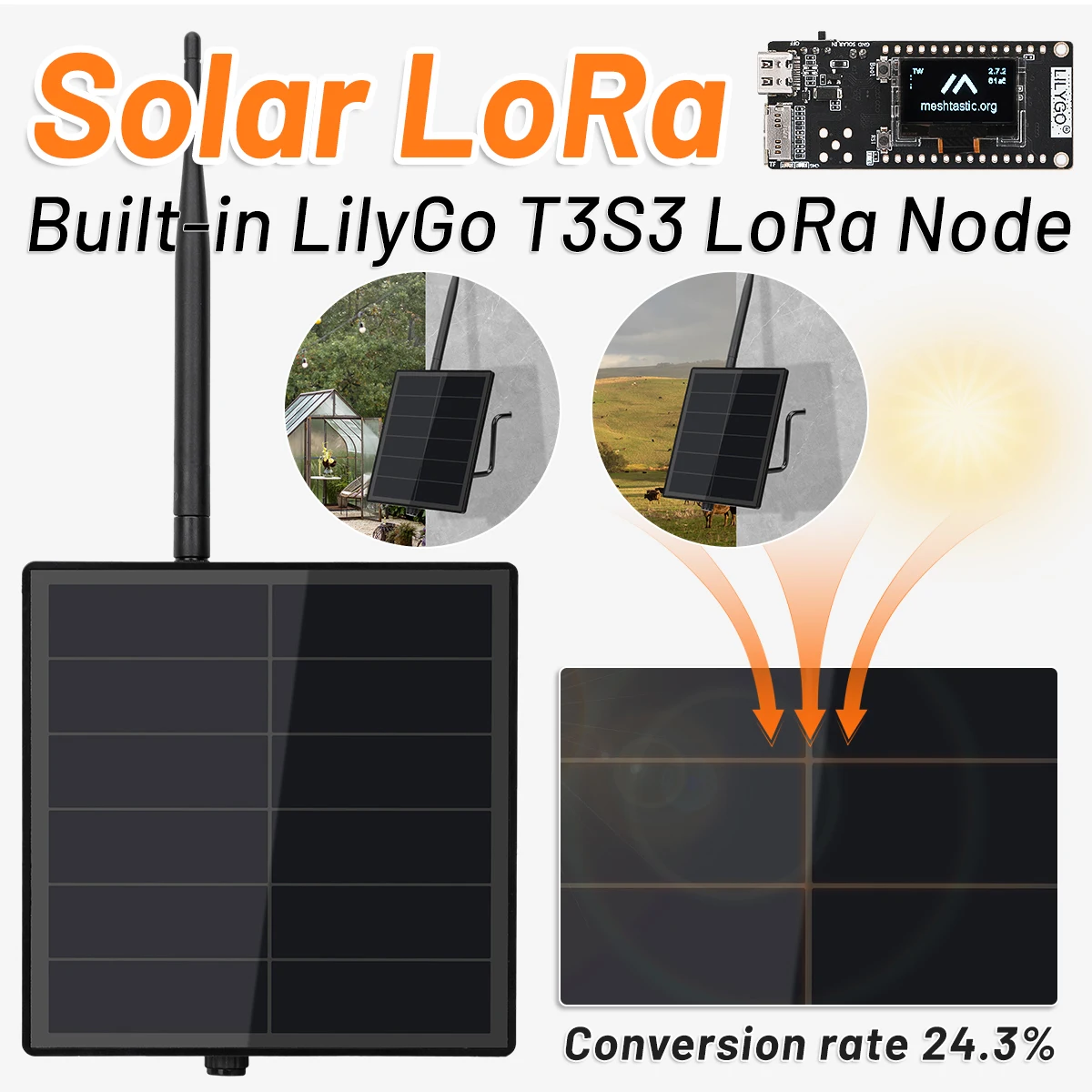 LILYGO T3S3 V1.2 ESP32 Meshtastic Solar Node 5W Solar Powered Mesh LoRa Node SX1262 LoRa Module 868MHz 915MHz WiFi Bluetooth