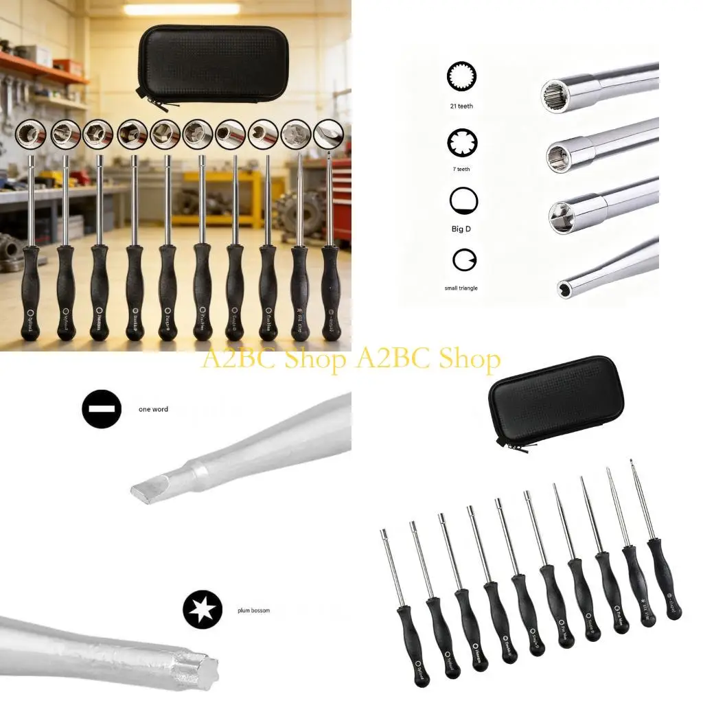 A2BC Carburetor Repair Adjusting Screwdriver Set, 10 Piece Access for Service