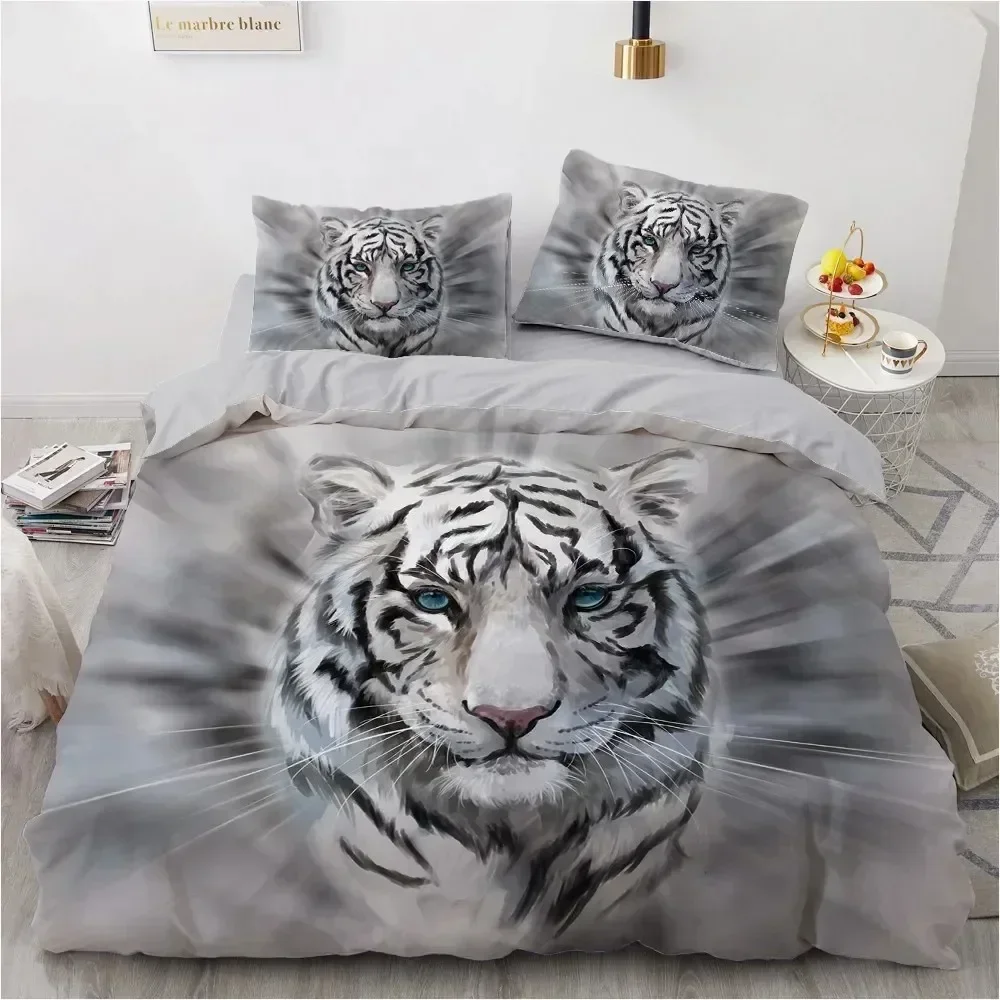

3D Printed Animal Tiger Bedding Set Duvet Cover Sheet Printed Bed Set Pillowcase Bed Full Queen King Size Comforter Bedroom