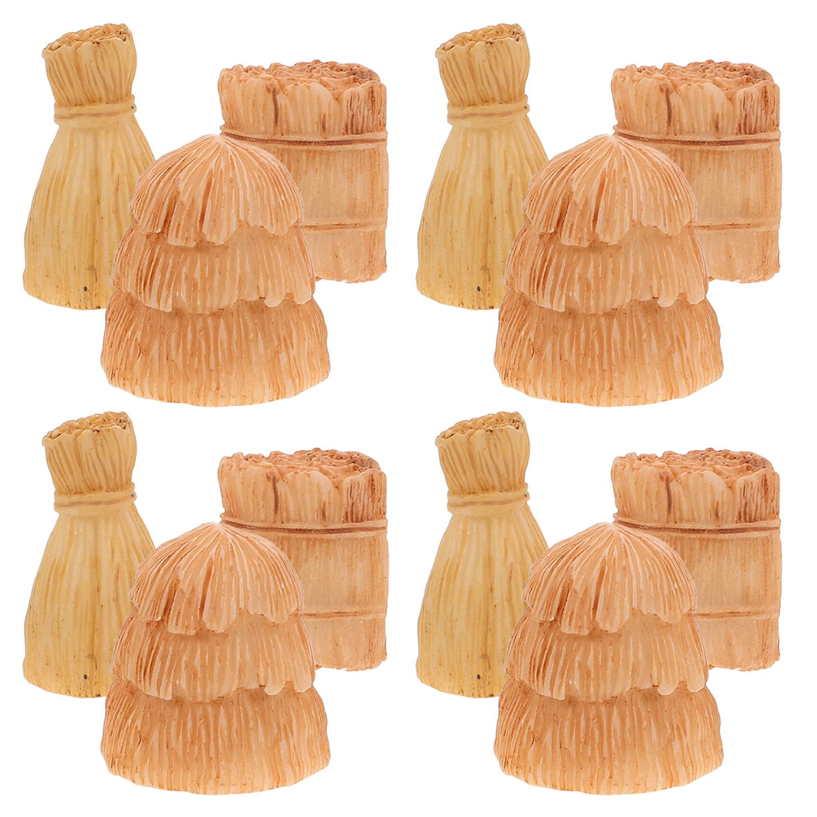 12 قطعة قش صغير بالز فو القش ريفي الديكور لحديقة المزرعة الخريف محور ديكور للطاولات ملحقات المناظر الطبيعية الصغيرة #3