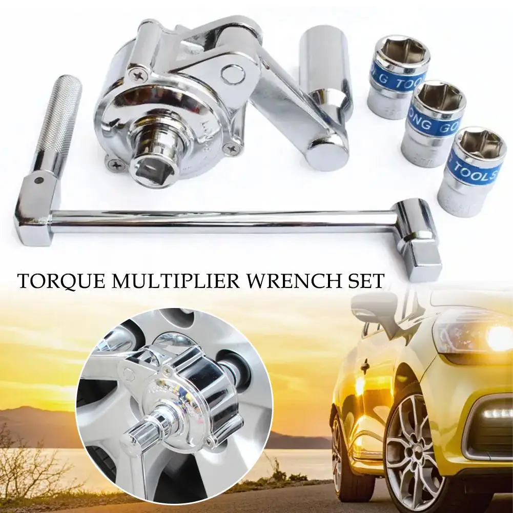 

17/19/21mm Torsional Torque Multiplier Wrench Car Tire Disassembly labor-saving rocker arm set Hardened Hand Tools