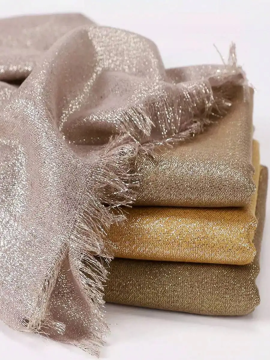 

Elegant Metallic Thread Printed Scarf Shawl For Women Beach Dress Accessory