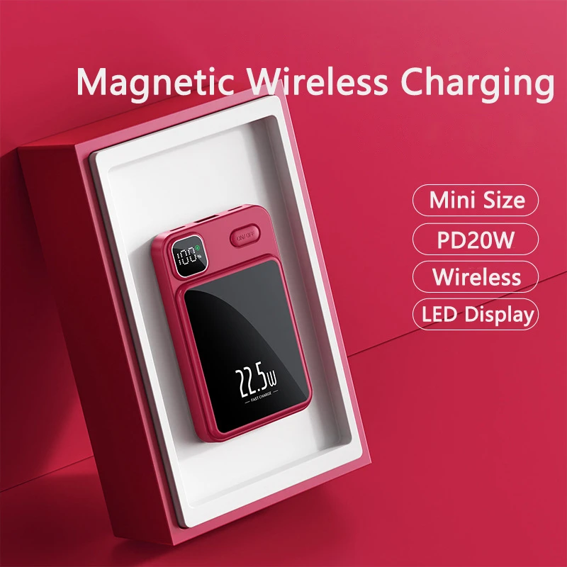 22.5W Macsafe Charger 15W Magnetic Wireless Charging for iPhone 15 Pro Max Samsung S24 Power Bank Mobile Phone Auxiliary Battery