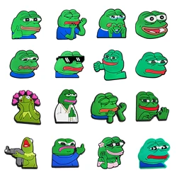 Cute Frog Shoe Charms for Clogs Bubble Slides Shoe Accessories DIY Shoe Decoration Buckle Charms Party Gift