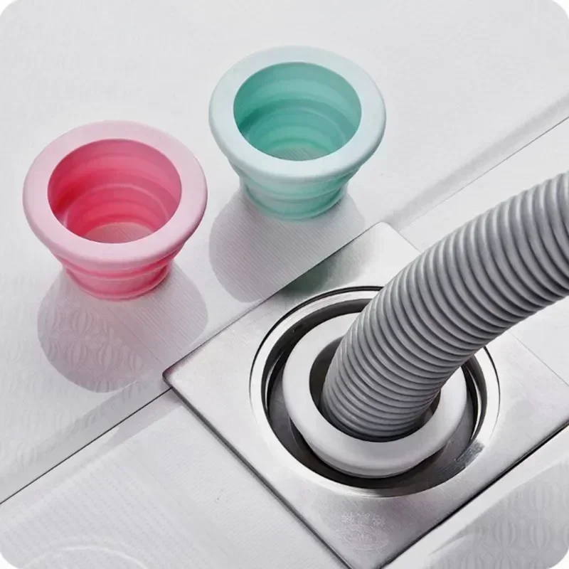 2PCS New Bathroom Kitchen Floor Drain Pipe Sewer Anti Odor Seal Ring Washer Sealing Plug