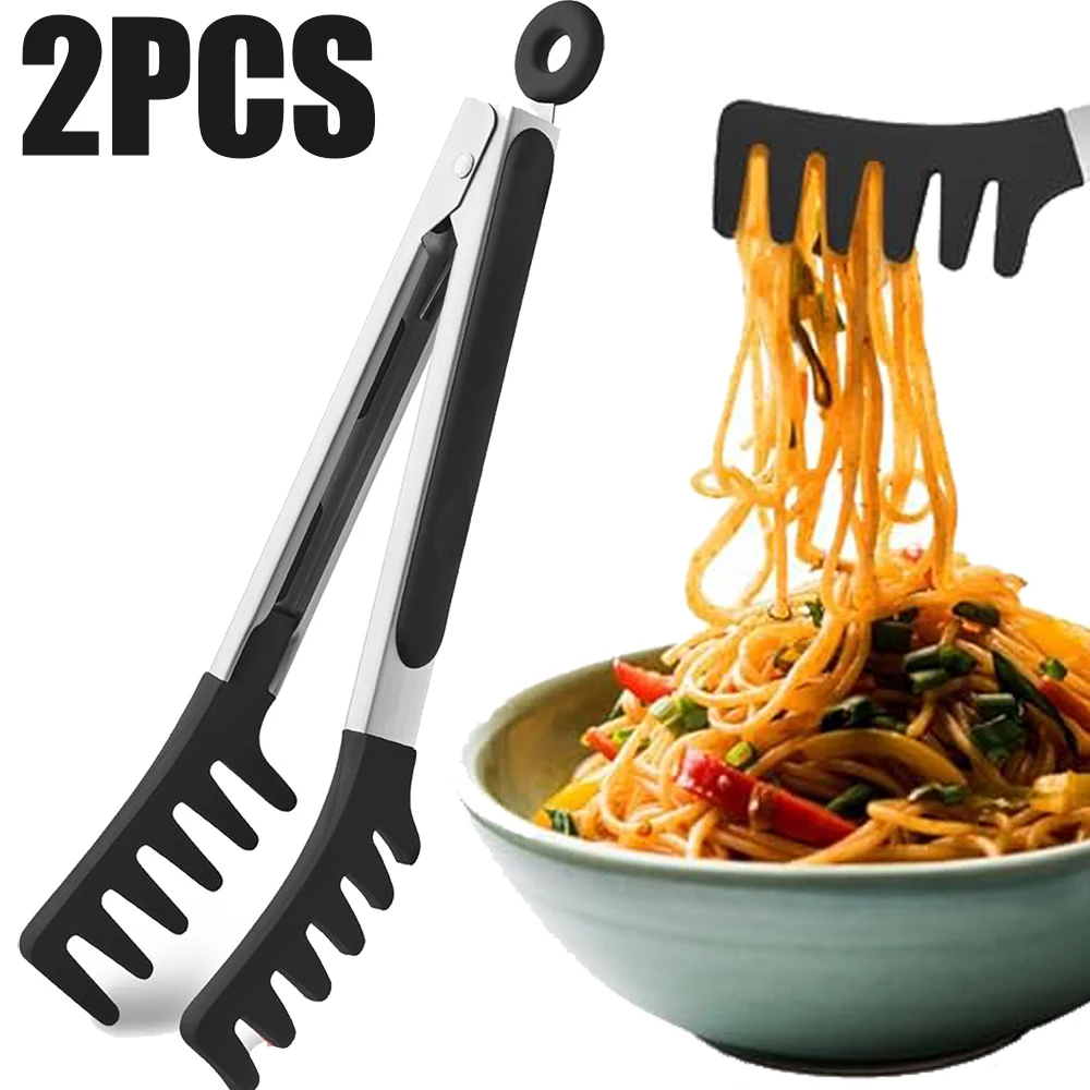 2/1 шт. кухонные щипцы для спагетти, многофункциональные щипцы для макарон с зубчатым патроном, термостойкие щипцы для сервировки еды, зажимы для лапши