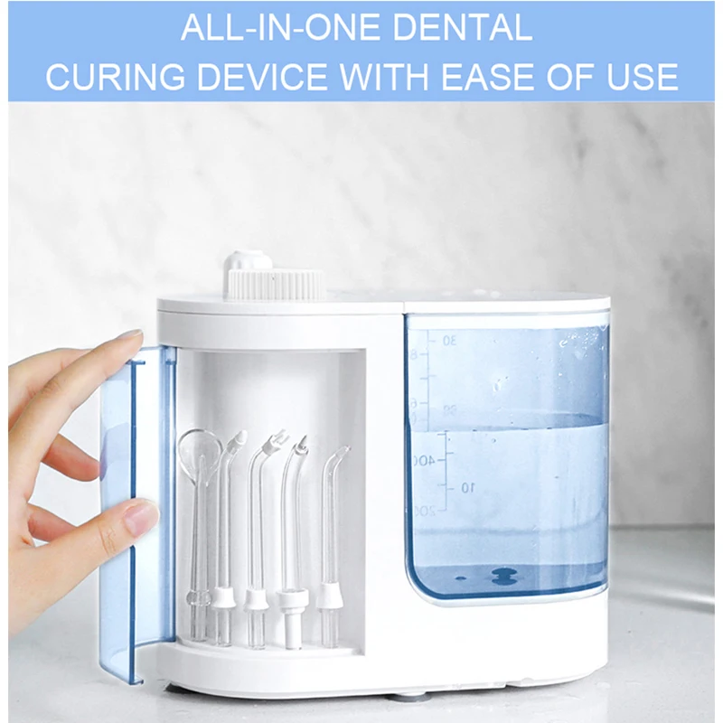1000ml Large Capacity Water Flosser 6 Nozzles Oral Irrigator 10 Adjustable Pressures Electric Flosser for Teeth Braces
