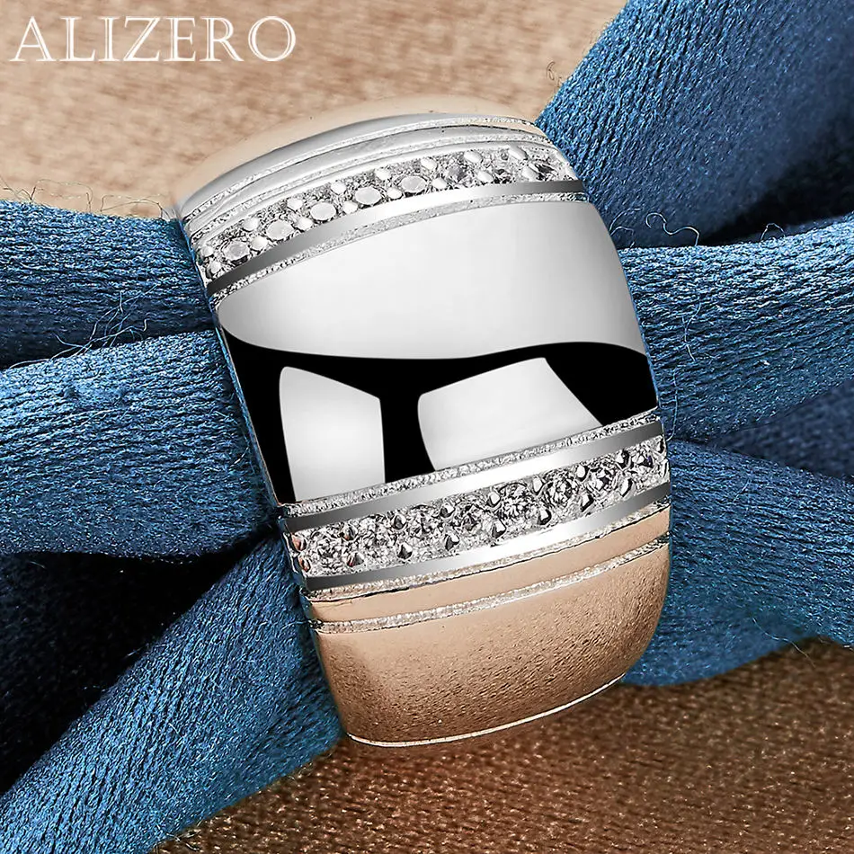 ALIZERO 925 فضة خواتم كريستال الزركون خاتم للنساء الرجال خواتم الخطبة خاتم الخلود خاتم الزفاف الفرقة مجوهرات هدايا #2
