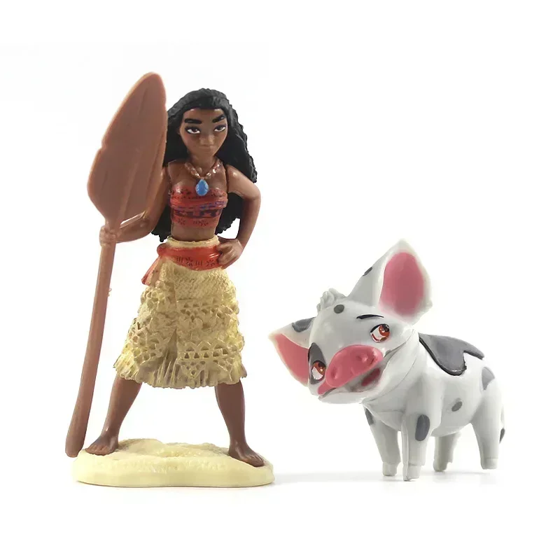 6 sztuk/partia Figurki Akcji z Kreskówki Moana Księżniczka Legendka Vaiana Maui Pował Tui Tala Heihei Pua Model Prezent Urodzinowy Zabawki