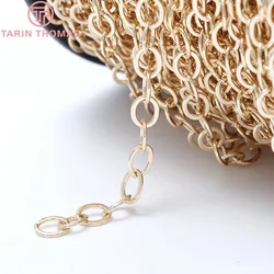 (4251)1Meter Chain Link 4x4.8MM 24K Gold Color Brass Chains for Necklace BraceletHigh Quality Diy Jewelry Findings Accessories